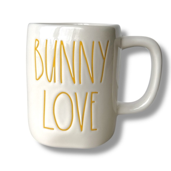 Rae Dunn Bunny Love Mug Off White and Yellow - Picture 1 of 11